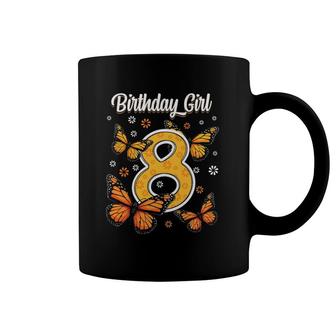 8 Years Old Monarch Butterfly Papillon 8Th Birthday Girl Coffee Mug | Mazezy
