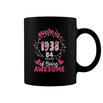 84 Years Old 84Th Birthday Born In 1938 Women Girls Floral Coffee Mug | Mazezy