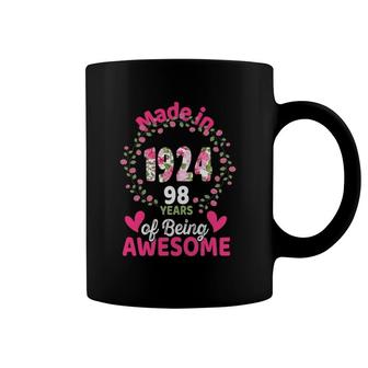 98 Years Old 98Th Birthday Born In 1924 Women Girls Floral Coffee Mug | Mazezy