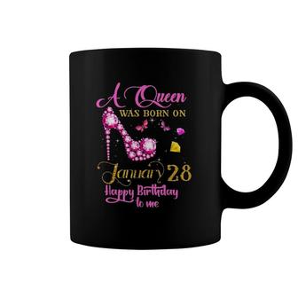 A Queen Was Born On January 28, 28Th January Birthday Gift Coffee Mug | Mazezy