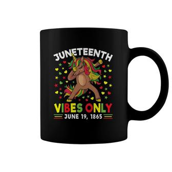 African American Melanin Unicorn Juneteenth Vibes Only Coffee Mug | Mazezy