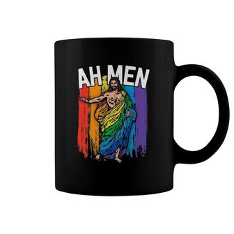 Ah Men God Jesus Christian Lgbtq Lesbian Gay Pride Coffee Mug | Mazezy