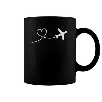 Airplane Heart Flying Pilot Gift Coffee Mug | Mazezy