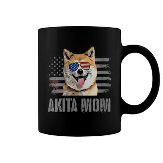 Akita Best Dog Mom Ever Retro Usa American Flag Coffee Mug | Mazezy