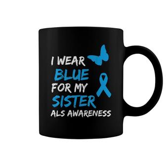 Als Awareness I Wear Blue For My Sister Ribbon Coffee Mug | Mazezy