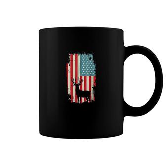 American Deer Hunter Patriotic Coffee Mug | Mazezy