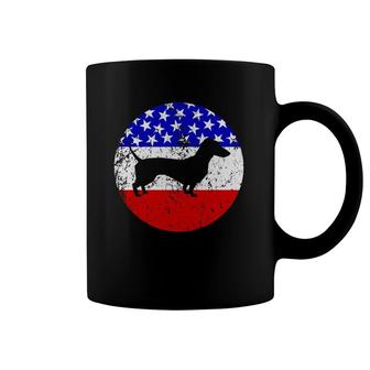 American Flag Dachshund Vintage Retro Dachshund Dog Coffee Mug | Mazezy