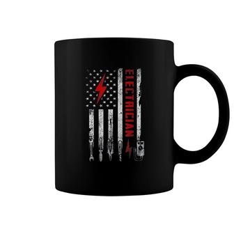 American Flag Electrician Gift Coffee Mug | Mazezy