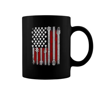 American Flag Guitar Red White Patriotic Music Lover Premium Coffee Mug | Mazezy
