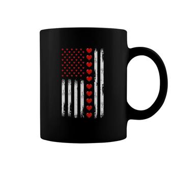 American Flag Heart Love Happy Valentine's Day Gifts Coffee Mug | Mazezy