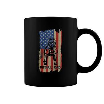 American Flag Pitbull Dad Cool Dog Daddy Patriot 4Th July Coffee Mug | Mazezy