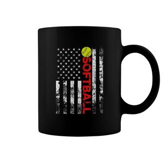 American Flag Softball Team Gift Coffee Mug | Mazezy