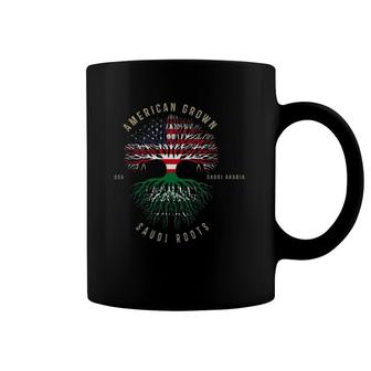American Grown Saudi Roots America Flag Saudi Arabia Coffee Mug | Mazezy AU