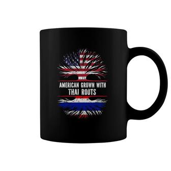 American Grown With Thai Roots Usa Flag Thailand Coffee Mug | Mazezy