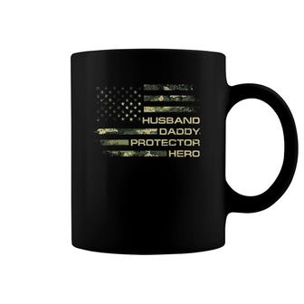 American Husband Daddy Protector Hero Army Fathers Day Coffee Mug | Mazezy