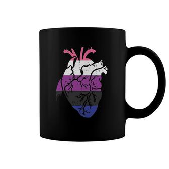 Anatomical Heart Genderfluid Nurse Pride Flag Lgbtq Gift Coffee Mug | Mazezy