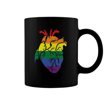 Anatomical Rainbow Heart Gay Pride Flag Lgbt Nurse Rn Gift Coffee Mug | Mazezy