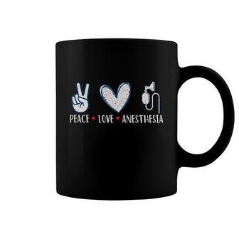 Anesthesiologist Peace Love Anesthesia Coffee Mug | Mazezy