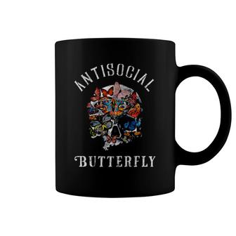 Antisocial Butterfly Fairy Grunge Fairycore Aesthetic Goth Coffee Mug | Mazezy