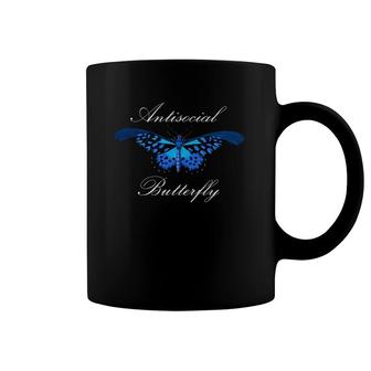 Antisocial Butterfly Introvert Funny Social Anxiety Coffee Mug | Mazezy