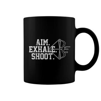 Archery   Aim Exhale Shoot Bow Hunting Archer Gift Coffee Mug