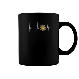 Argentina Sun Of May Heartbeat Pulse Argentinian Pride Coffee Mug | Mazezy