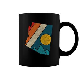 Arizona Vintage State Map Mountains Hiker Camping Pride Gift Coffee Mug | Mazezy