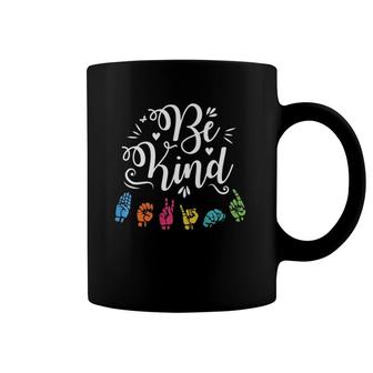 Asl Be Kind Fingerspelling American Sign Language Design Coffee Mug | Mazezy