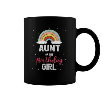 Aunt Of The Birthday Girl Aunt Gift Rainbow Birthday Coffee Mug | Mazezy