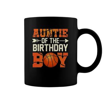 Auntie Of The Birthday Boy Basketball Mother Aunt Funny Coffee Mug | Mazezy