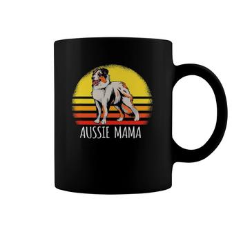 Australian Shepherd Aussie Mama Dog Lover Retro Coffee Mug | Mazezy