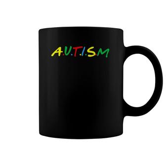 Autism Awareness Gift Color Typography For Dad Mom Therapist Coffee Mug | Mazezy