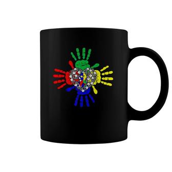 Autism Awareness Gift For Dad Mom Therapist Helping Hands Coffee Mug | Mazezy