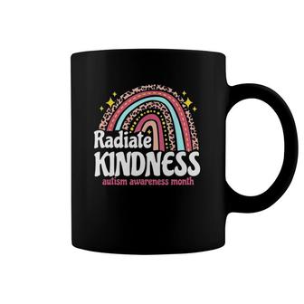 Autism Awareness Month Radiate Kindness Teacher Rainbow Coffee Mug | Mazezy