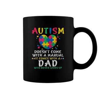 Autism Doesn't Come With Manual Dad Autism Awareness Puzzle Coffee Mug | Mazezy