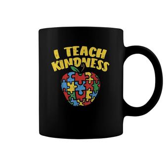 Autism Teacher I Teach Kindness Apple Puzzle Awareness Coffee Mug | Mazezy