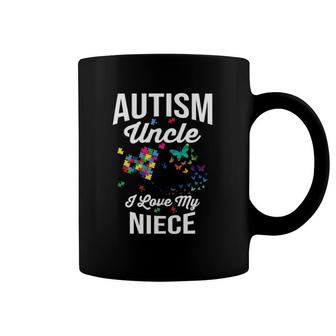 Autism Uncle I Love My Niece Puzzle Butterfly Coffee Mug | Mazezy