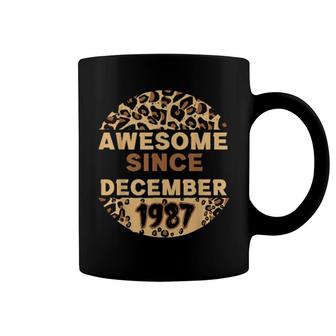 Awesome Since December 1987 Leopard 1987 December Birthday Coffee Mug | Mazezy