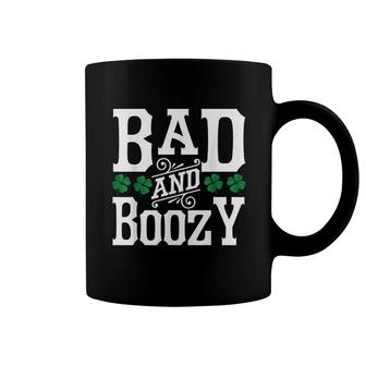 Bad And Boozy Funny St Patricks Day Drinking Women Coffee Mug - Thegiftio UK