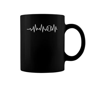 Baseball Heartbeat Pulse Baseball Players And Fans Coffee Mug | Mazezy
