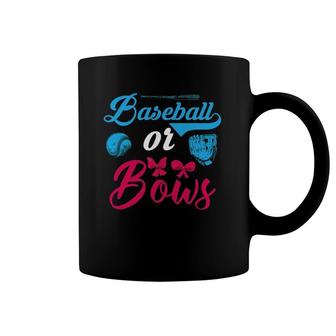 Baseball Or Bows Gender Reveal Party Baby Reveal Dad Mom Coffee Mug | Mazezy