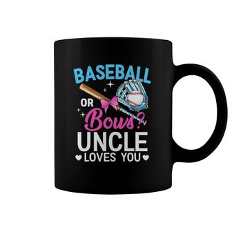 Baseball Or Bows Uncle Loves You Gender Reveal Coffee Mug | Mazezy