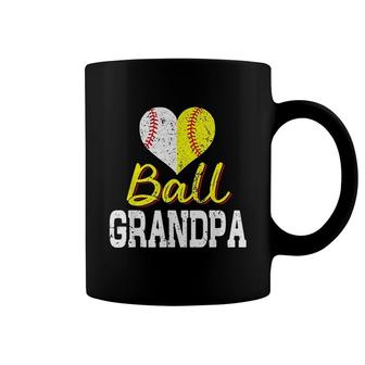 Baseball Softball Ball Heart Grandpa Coffee Mug | Mazezy