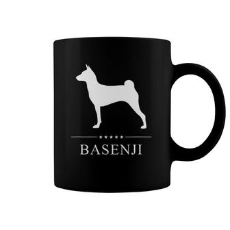 Basenji Dog White Silhouette Coffee Mug | Mazezy