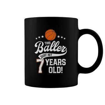 Basketball Birthday 7 Years Basketball Themed Party Coffee Mug | Mazezy