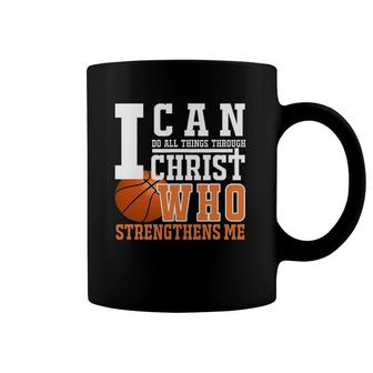 Basketball Graphic- Can Do All Things Through Christ Coffee Mug | Mazezy