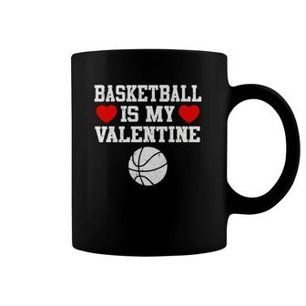Basketball Is My Valentine Hearts Coffee Mug | Mazezy