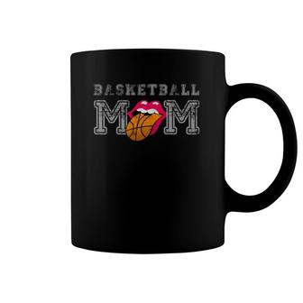 Basketball Mom Smile Lips Tongue Slam Dunk Team Mother Fan Coffee Mug | Mazezy CA