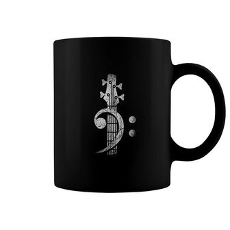 Bass Cleff Headstock Bass Guitar Coffee Mug | Mazezy