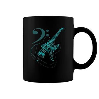Bass With Clef Neon For Bassists & Bass Player Coffee Mug | Mazezy